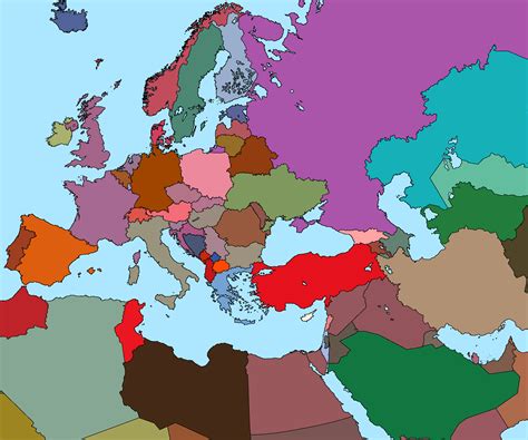 Map Of Europe But The Color Of Each Country Is The Average Color Of