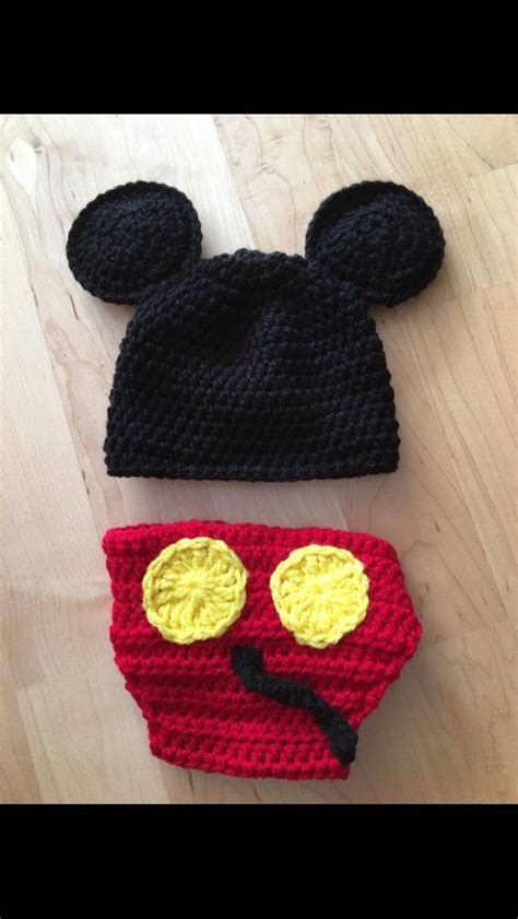 Mickey Mouse Inspired Beanie Ears And Diaper Cover By