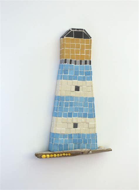 Yellow Shells Lighthouse Mosaic Wall Art By Rana Cullimore Handmade