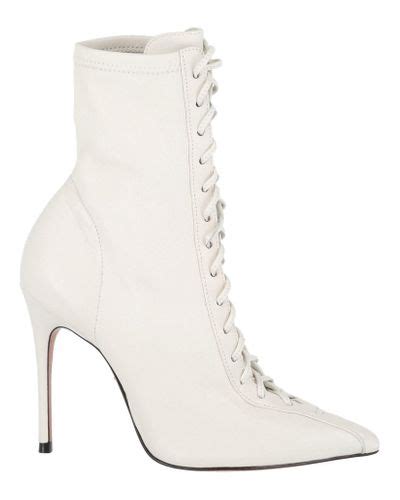 schutz tennie lace up leather boots in pearl white lyst