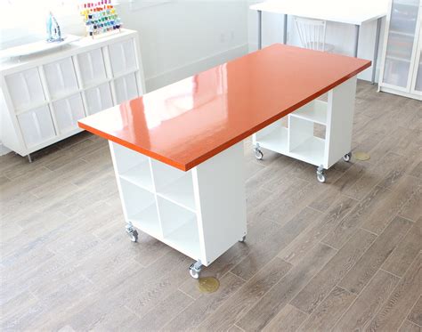 Diy L Shaped Craft Table With Storage Craft Room With Unique Storage