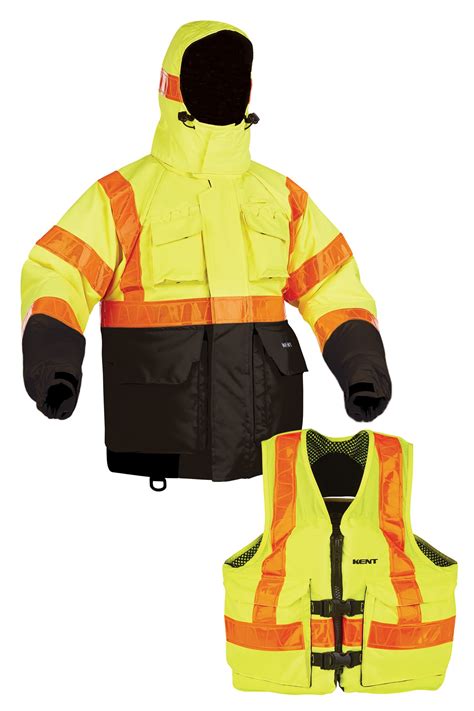 Kent Safety Products Hi Vis Deluxe Flotation Jacket With Arcticshield