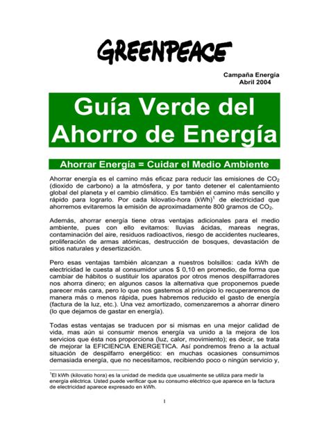 Guía Verde del Ahorro de Energía