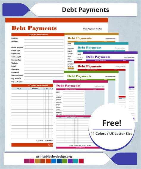 Each template is customizable and editable. Debt Payment Tracker | Credit card payment tracker, Budget printables, Credit card tracker