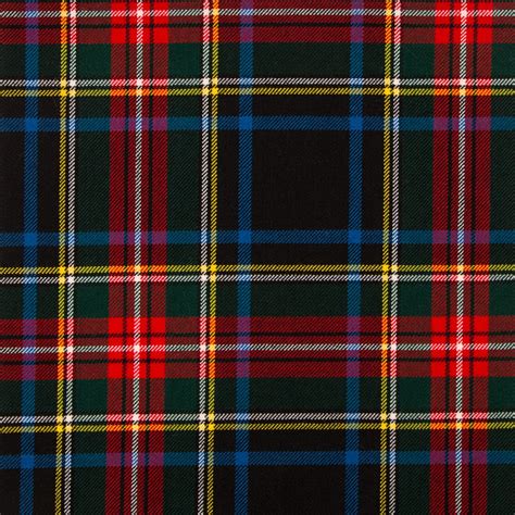 Stewart Black Modern Medium Weight Tartan Fabric Lochcarron Of Scotland