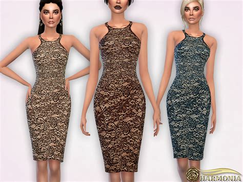Lace Shift Dress Sleeveless By Harmonia At Tsr Sims 4 Updates