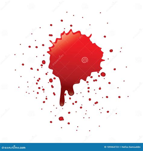 Set Of Blood Spatter Realistic Texture Isolated On White Background