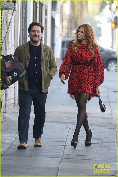 Eva Mendes Wows In Red Animal Print Dress Celebrating Holiday