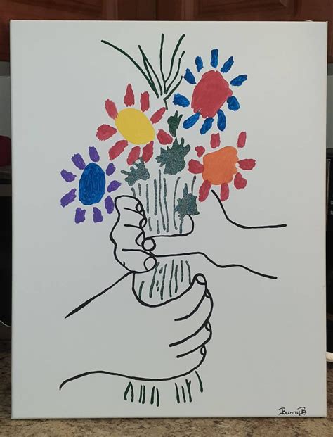 Remake Of 1958 Picasso Bouquet Of Peace On 16x20 Canvas Etsy