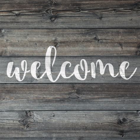 Welcome Stencil Reusable Diy Craft Stencils Of Welcome Sign Etsy