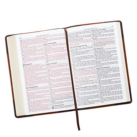 Kjv Holy Bible Thinline Large Print Two Tone Brown Faux Leather W