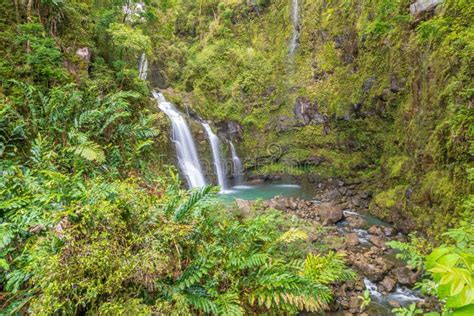 Beautiful Tropical Maui Waterfall Stock Image Image Of Destination