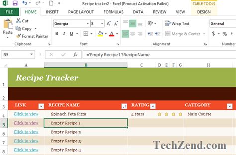 Recipe Template Excel Herbs And Food Recipes