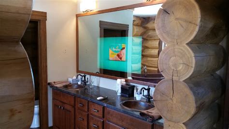 Tema classic bevelled mirror rectangle 45cm x 30cm. Master Bathroom TV Mirror - Rustic - Bathroom - Denver ...