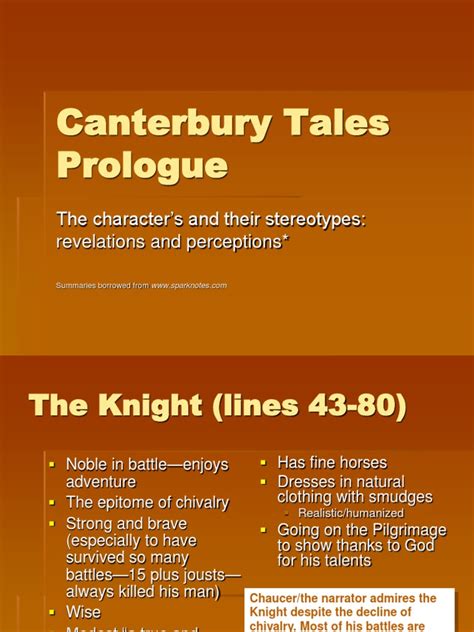 Canterbury Tales Prologue The Characters And Their Stereotypes