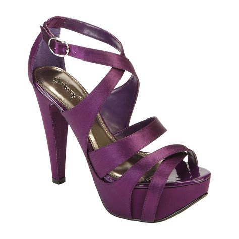 Qupid Womens Ansley Open Toe Platform Sandal Purple Shoes Women
