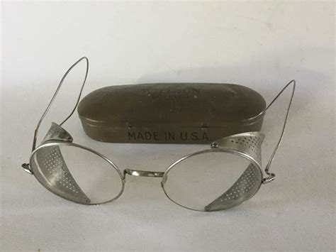 Antique Safety Goggles Glasses By Wilson Early 1900s Steampunk Etsy Goggles Glasses Glasses