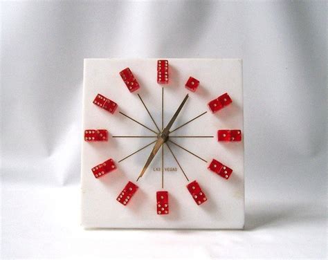 Vintage Las Vegas Dice Clock Electronics Red White Standing Etsy