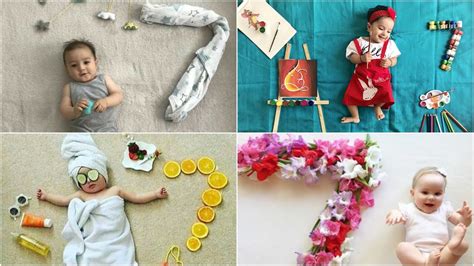 7th Month Baby Photoshoot Ideas At Home Seventh Month Milestone