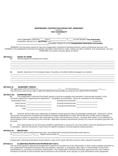 50 Free Independent Contractor Agreement Forms And Templates Fill Out