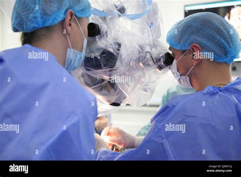 Treatment Of A Brain Aneurysm Surgical Operation On The Brain A Team