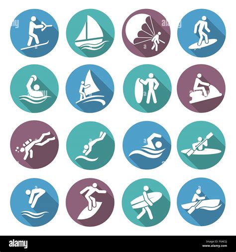 Water Sports Icons Set Stock Vector Image And Art Alamy