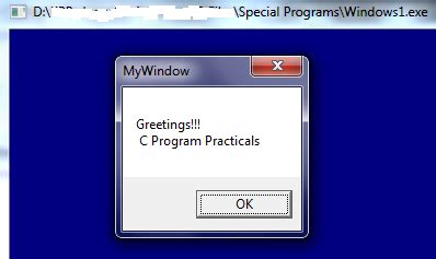 C Program Practicals Windows Message Box Using C Program
