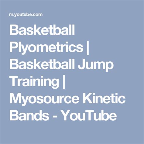 Basketball Plyometrics Basketball Jump Training Myosource Kinetic