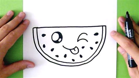 how to draw draw a cute watermelon easy happy drawings learn drawing