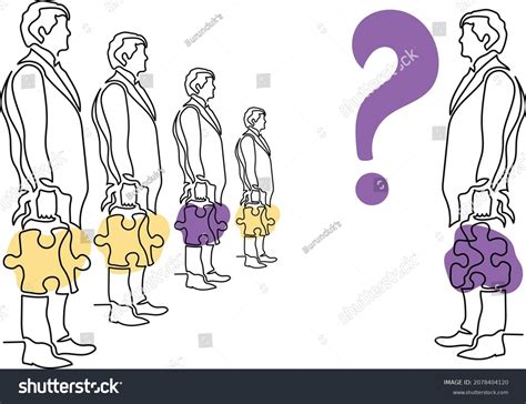 Continuous Line Drawing Supervisor Before Choosing Stock Vector