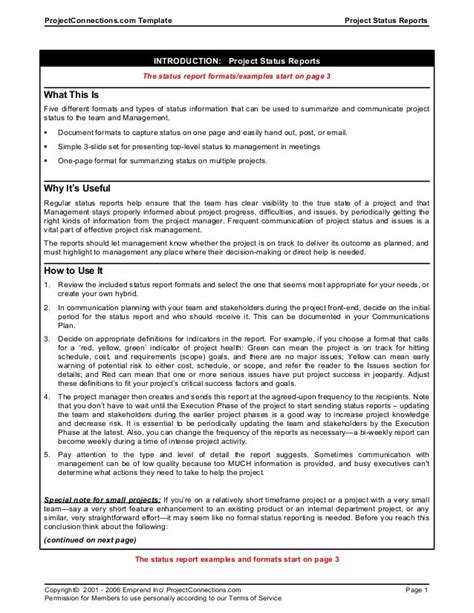 Multiple Project Status Report Template Hq Printable Documents
