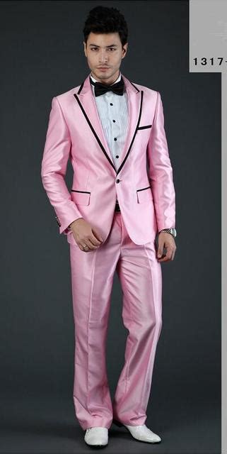 Latest Coat Pant Designs Hot Pink Satin Formal Men Suit Slim Fit Party