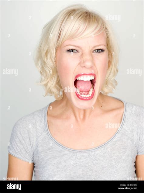 Female With Mouth Wide Open Stock Photo Alamy