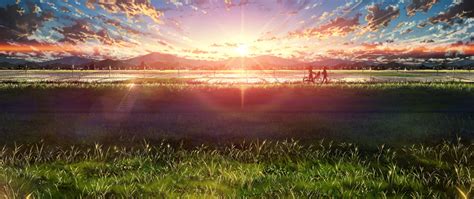 Ultra Wide Japan Anime Sky Sunlight Wallpaper Coolwallpapersme