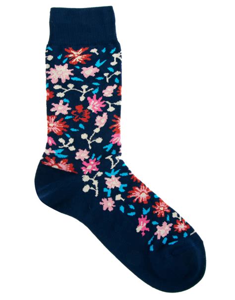 Paul By Paul Smith Floral Socks In Blue For Men Lyst