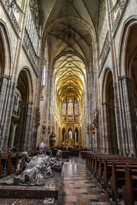 Interior Of St Vitus Cathedral In Prague Editorial Photography Image