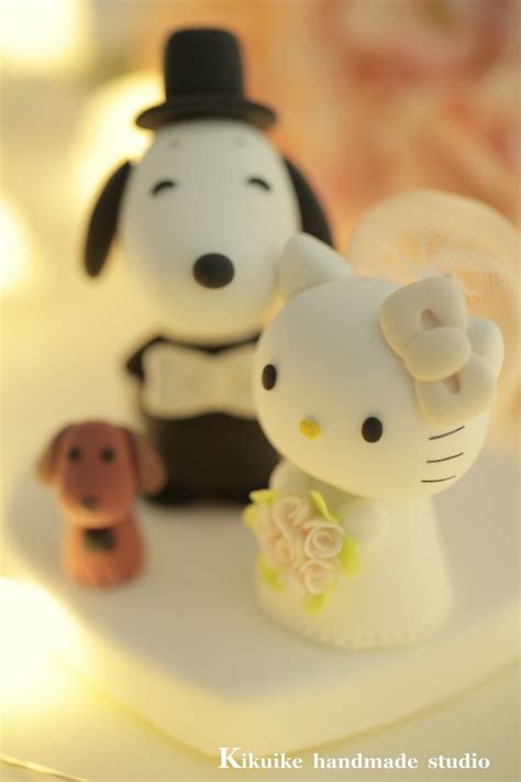 Hello Kitty And Snoppy Wedding Cake Topper Wedding Cake Toppers
