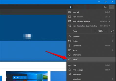 How To Share A Site Link From Edge Browser From Windows Os