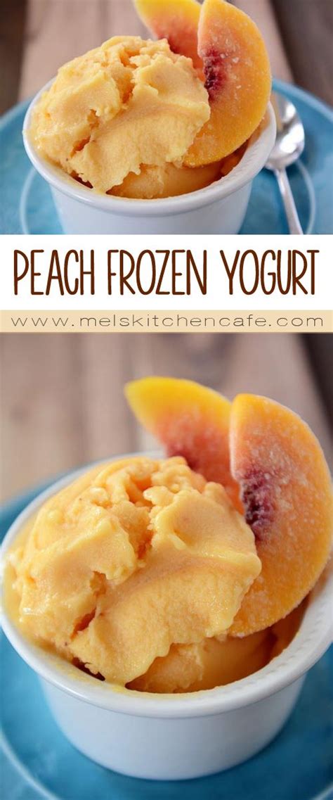 Homemade Peach Frozen Yogurt Recipe Peach Frozen Yogurt Yogurt