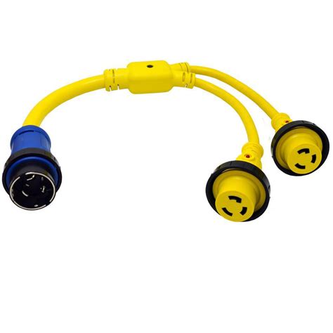 Designed for safety, powersmart™ and faultsmart™ indicators provide valuable, instant connection status at a glance. Conntek 3 ft. 6/4+10/3 Marine Y Adapter Cord 50 Amp 125 ...