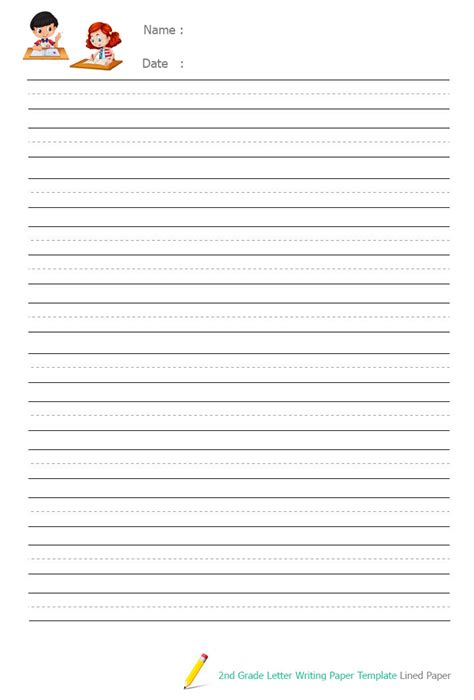 2nd Grade Writing Paper 78 Printable Lined Paper School Stationery