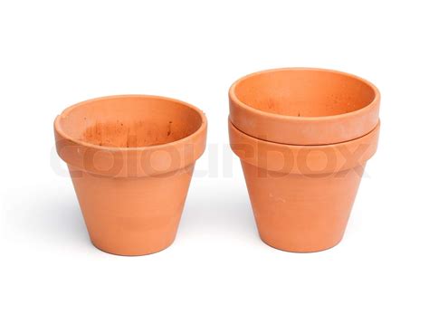 Clay Flower Pots Stock Image Colourbox