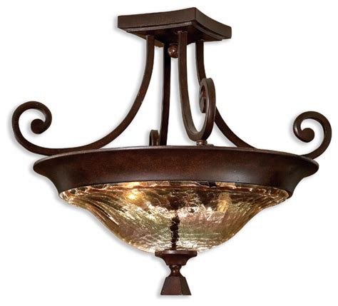 Update the look of any home with a new flush mount ceiling light, choose from a variety of styles and finishes. Elba 2-Light Glass Semi Flush Mount - Traditional ...