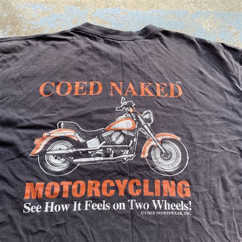 Vintage Vintage 90s Coed Naked Motorcycle Tee Grailed