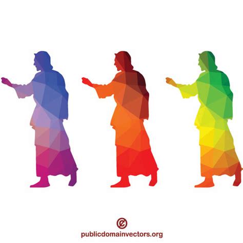 Jesus Christ Color Silhouette Public Domain Vectors