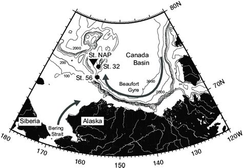 Map Of The Chukchi And Beaufort Seas Showing The Locations Of Sediment