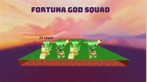 Playing As A Fortuna God Squad In Roblox Bedwars Youtube