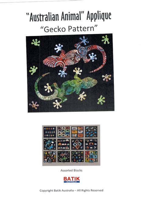 Platypus And Gecko Applique Pattern