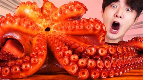 Eng Subamazing Raw Spicy Fire Giant Octopus Eating Mukbang🐙korean