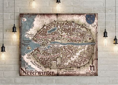 Mapa De Neverwinter Mapa De Swords Coast Dungeons Dragons Etsy España